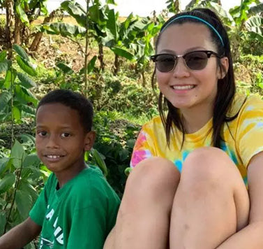 Student Hanging Out With Her New Friend