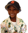 Dominican Republic Child Wearing a Baseball Cap